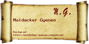Maldacker Gyenes névjegykártya